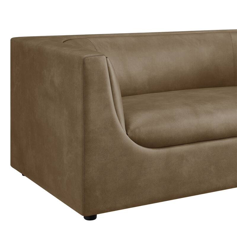 Hilda 67" Curved Back Vegan Leather Loveseat