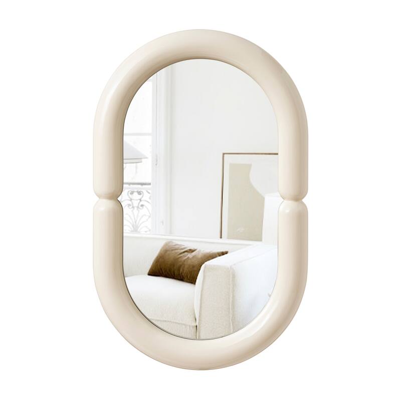 Modern Oval Wall Mirror with Capsule Frame - 31.5"×19.7"