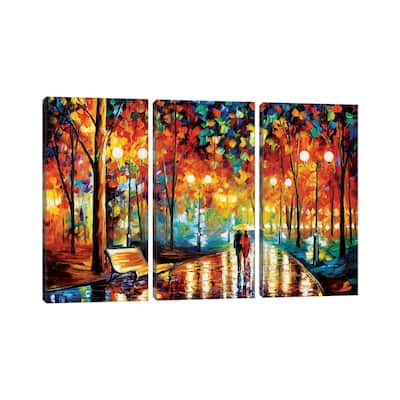 iCanvas "Rain's Rustle II" by Leonid Afremov 3-Piece Canvas Wall Art Set