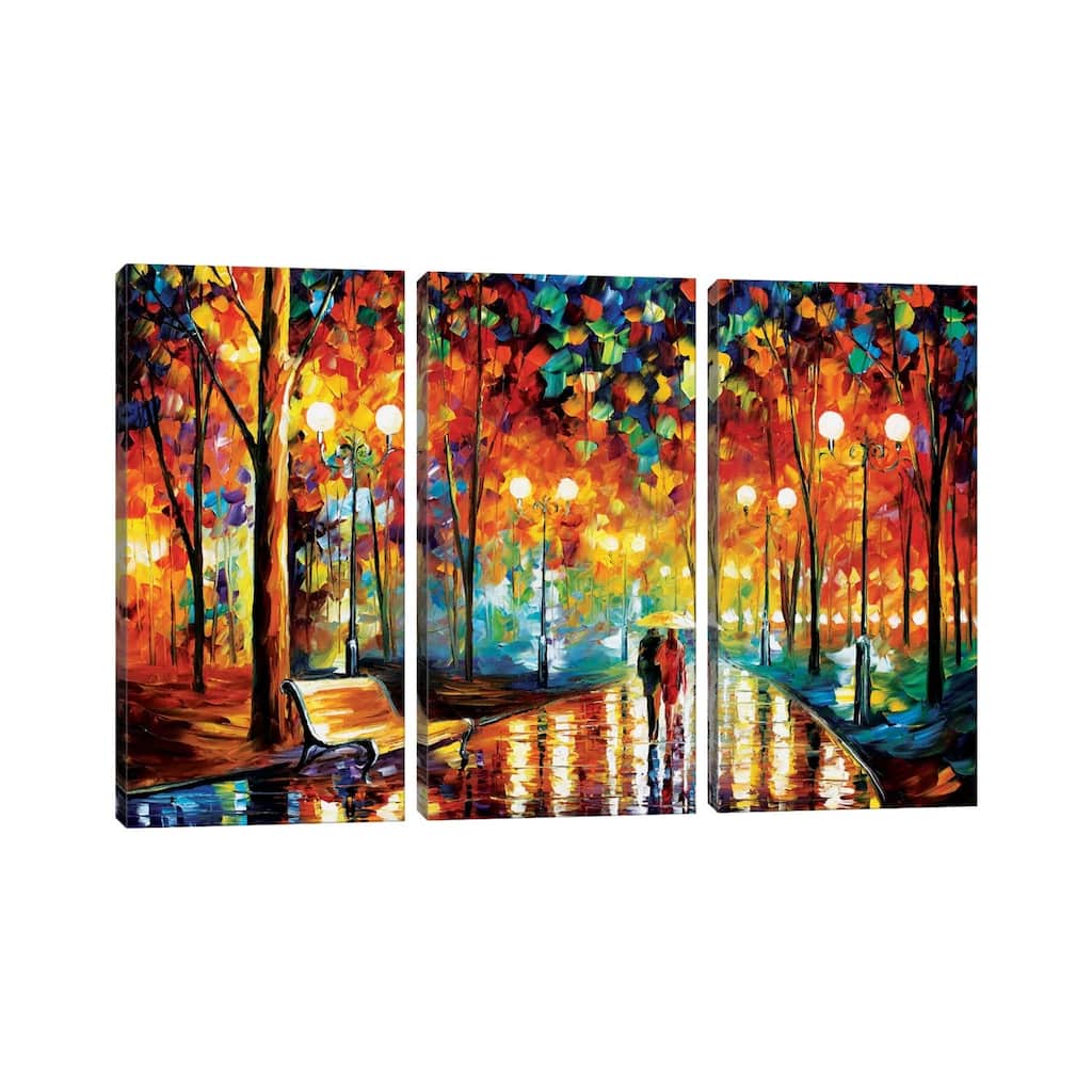 iCanvas "Rain's Rustle II" by Leonid Afremov 3-Piece Canvas Wall Art Set