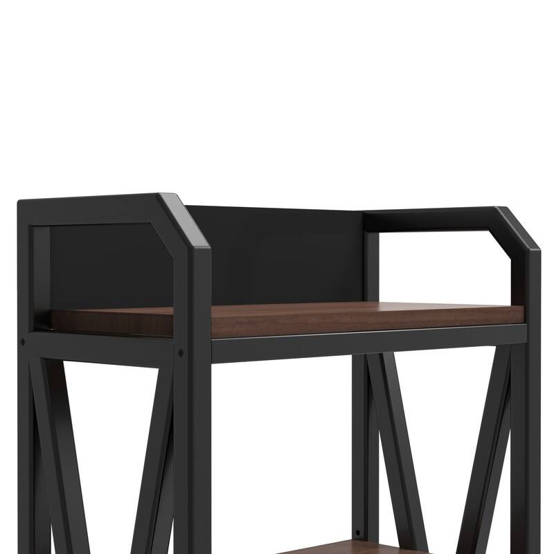 4-Tier Baker's Rack with Wooden Shelves - Versatile Storage Organizer for Kitchen, Pantry, Bathroom & More, 25.60'' Length