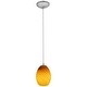 preview thumbnail 3 of 4, Access Lighting Brandy FireBird - E26 LED Cord Pendant - Brushed Steel Finish - Amber FireBird Glass Shade