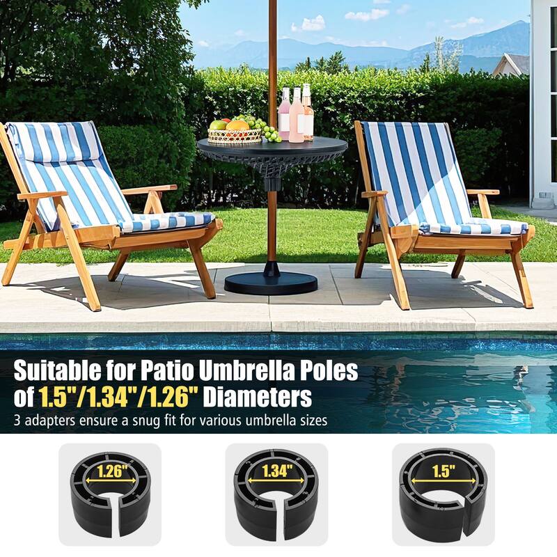 Gymax Outdoor Umbrella Table Tray Fit 1.5''/1.34''/1.26'' Umbrella