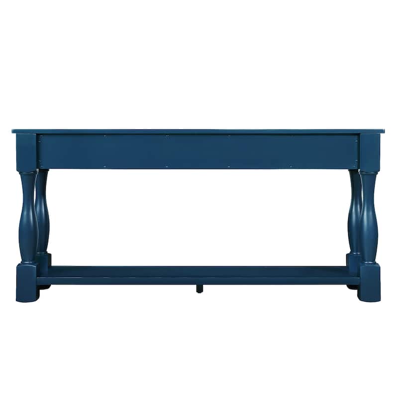 63inch Long Wood Console Table with 3 Drawers and 1 Bottom Shelf for Entryway Hallway Easy Assembly Extra-thick Sofa Table