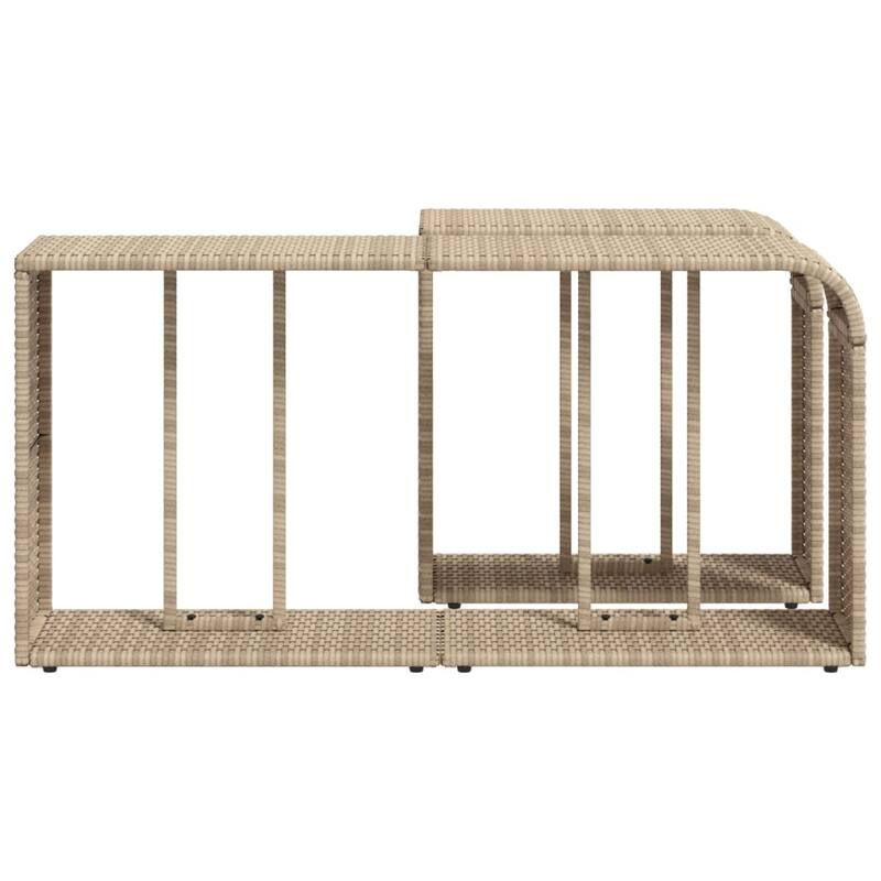 vidaXL Storage Shelves Modular Shelving Unit Outdoor Furniture 2 Pcs Poly Rattan - 10.6 x 44.1 x 21.7