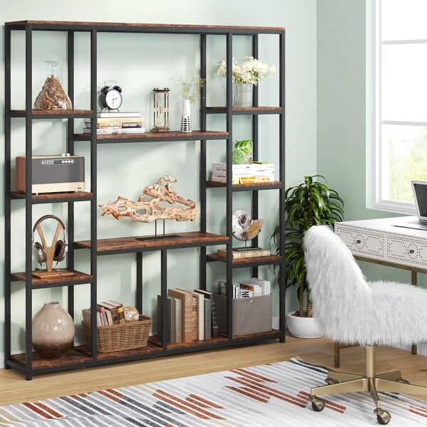 12-Open Shelf Etagere Bookcase Book Shelves Display Shelf - 70.86
