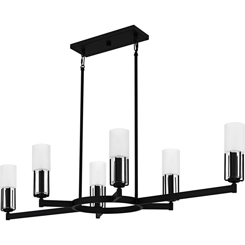 Cruz 6-Light Matte Black Linear Chandelier