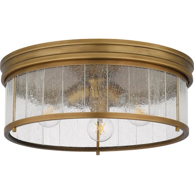 Theodora 3-Light Weathered Brass Flush Mount