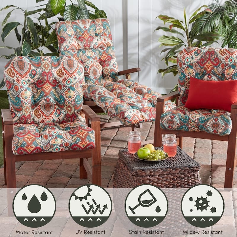 Greendale 21 x 42-inch Multicolor Outdoor Dining Chair Cushion (Set of 2) (Cushions Only)