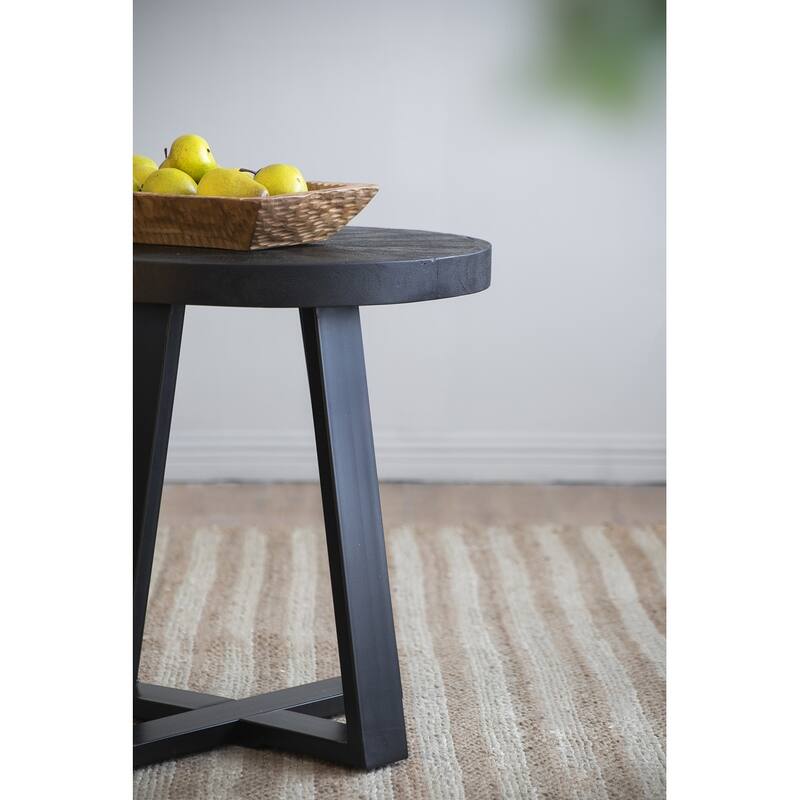 23.5" Mini Round Coffee Table, Minimal Design