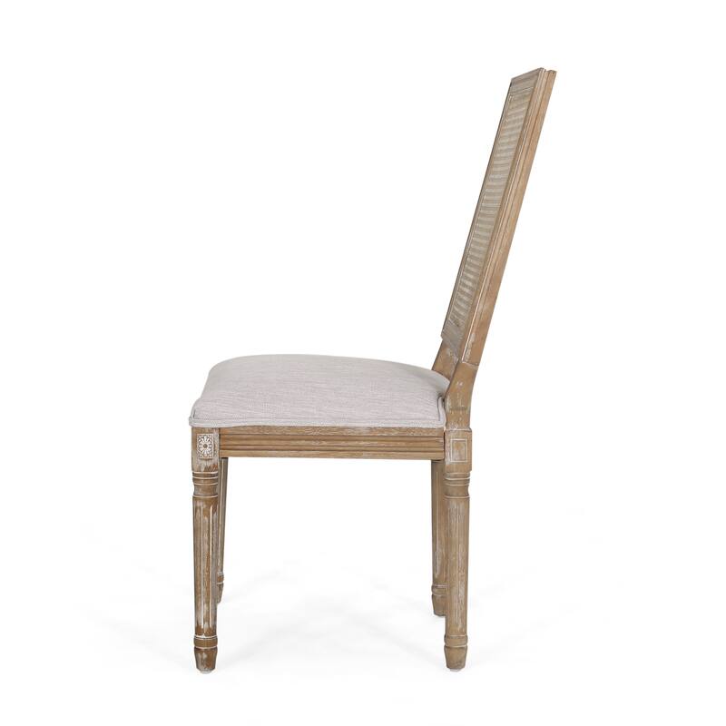 Rustic Set of 2 Bar Stools with Rattan Backrest Foam Cushioned Seat, Solid Wood Frame for Kitchen Island Bar Dining Room