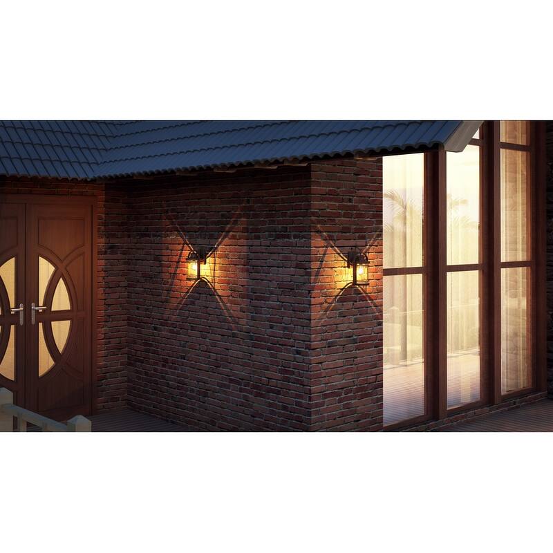 Booker 1-Light Outdoor Wall Lantern in Mystic Black