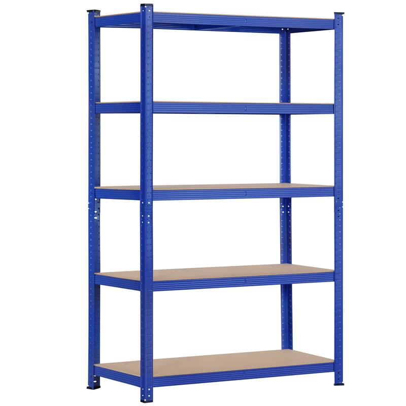 Yaheetech 71in 5-Tier Metal MDF Storage Rack, Adjustable Shelves, 386lb Capacity for Each Shelf - Blue