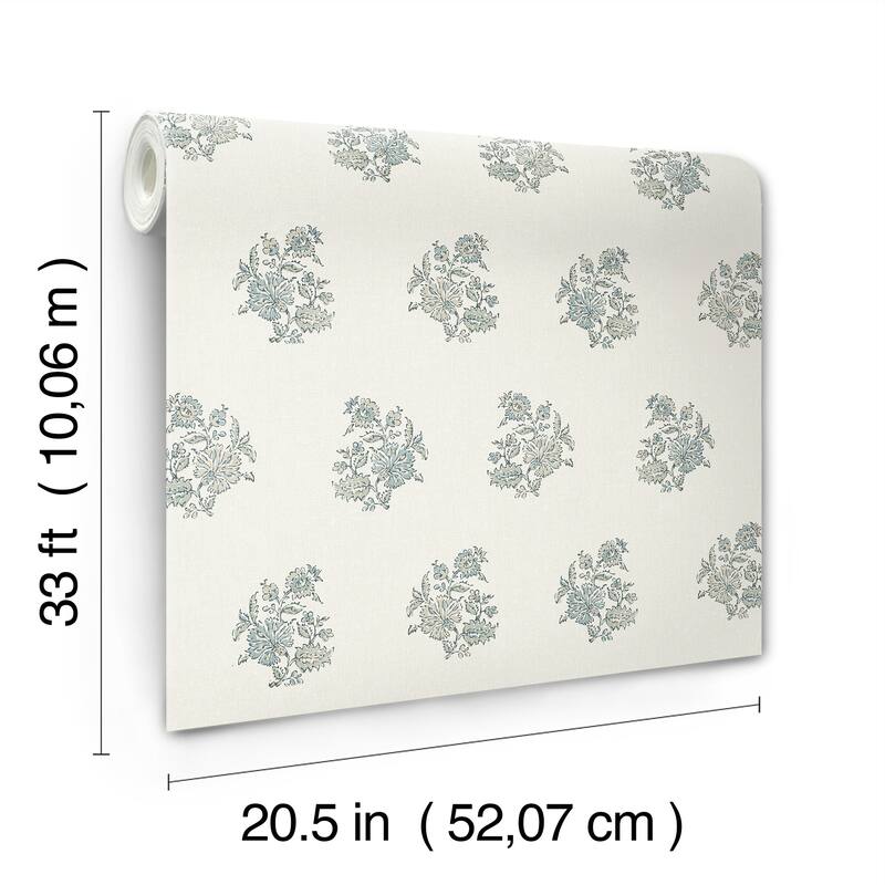 Overbrook Sage Bouquet Toss Wallpaper