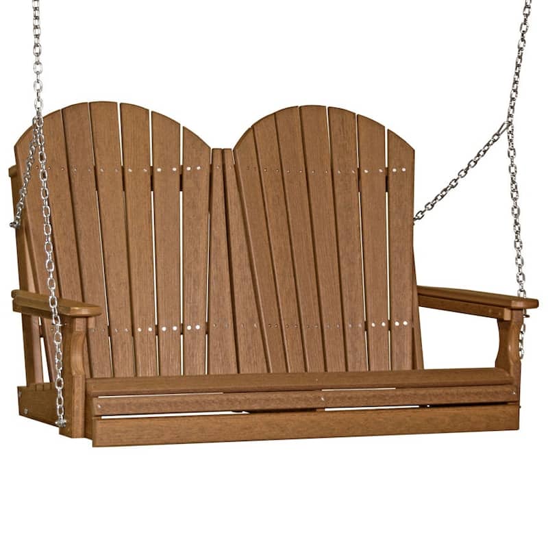 Poly Lumber Adirondack Swing - 4' - Antique Mahogany Woodgrain
