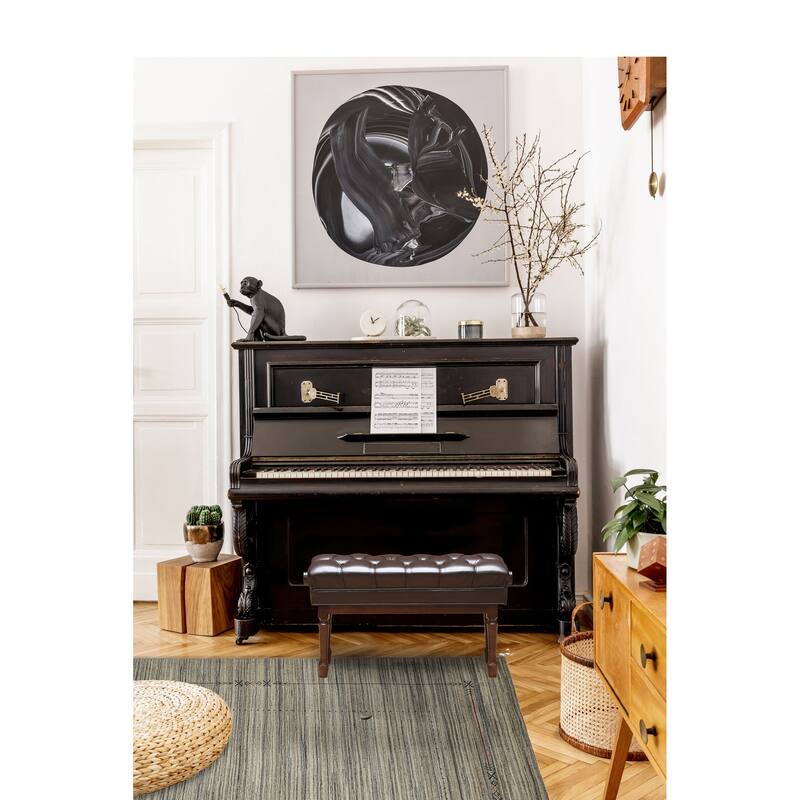 ECARPETGALLERY Hand Loomed Kashkuli Gabbeh Grey Wool Rug - 8'2 x 9'11