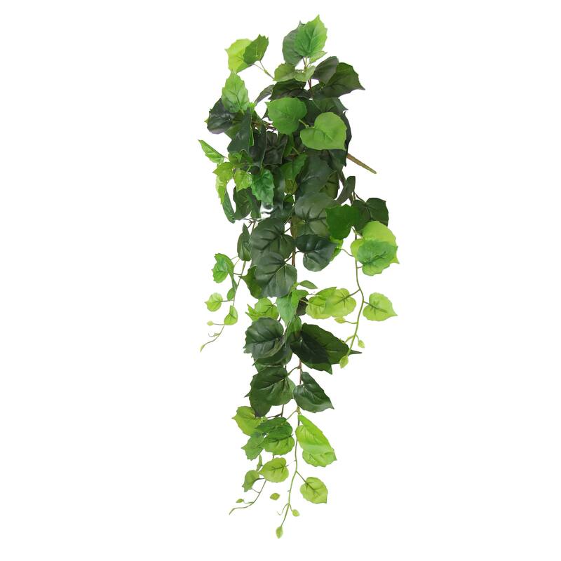 Artificial Cottonwood Ivy Leaf Vine Hanging Plant Greenery Foliage Bush 32in - 32" L x 12" W x 6" DP