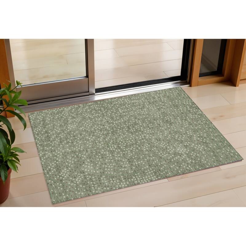 HomeRoots Polka Dot Transitional Rectangle Outdoor Rug - 3' x 5'