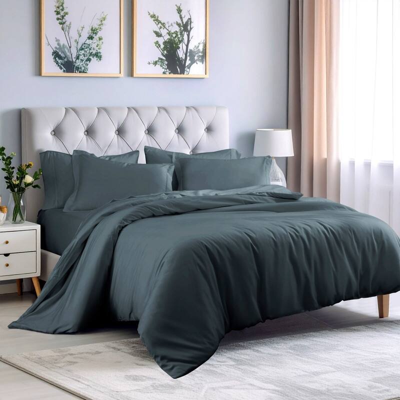 Superior 300 Thread Count Rayon From Bamboo Solid Duvet Cover Set