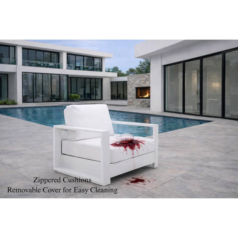 Ascot White 4-Piece Aluminum Outdoor Conversation Seating Set