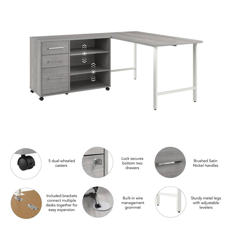 Bush Business Furniture Hustle 60W x 30D Computer Desk with Storage