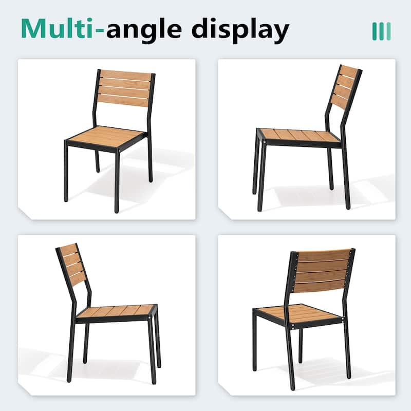 VredHom Outdoor Stackable Aluminum Patio Dining Chairs