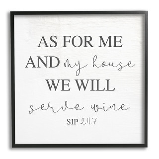 Stupell My House Will Serve Wine Religious Kitchen Sign Framed Wall Art ...