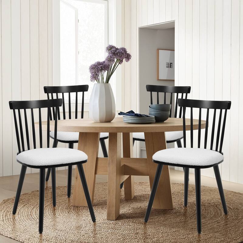 Solid Wood Spindle Back Windsor Dining Chairs Set of 2 - 33.3"H x 17.72"W x 19.7"D