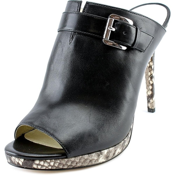 Michael Michael Kors Isabella Mule Women Peep-Toe Leather Black Mules