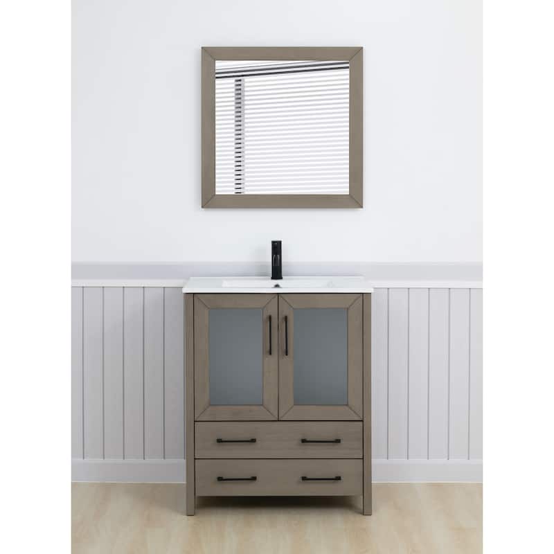 Vanity Art 30-in. Single-sink Bathroom Vanity w/ Wall Mirror - 29.1 W x 18.1 D x 35.8 H