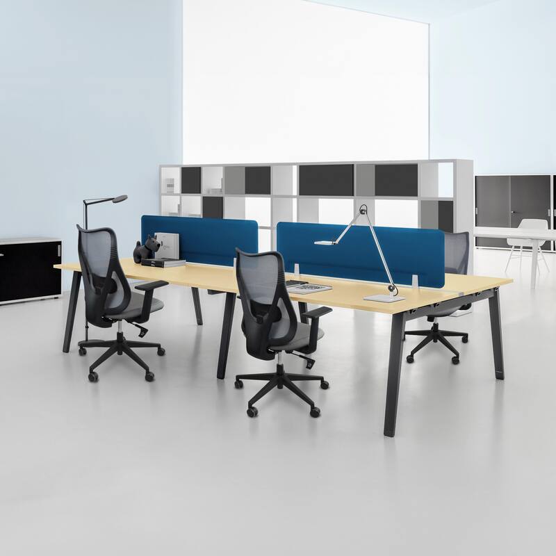 Ergonomic Office Desk Chair | High Back Mesh with Upholstered PU Leather Cushion Seat | Reclining Tilt Adjustable Lumbar Support