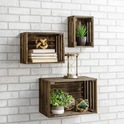 Chicory Wood Crate Shelf