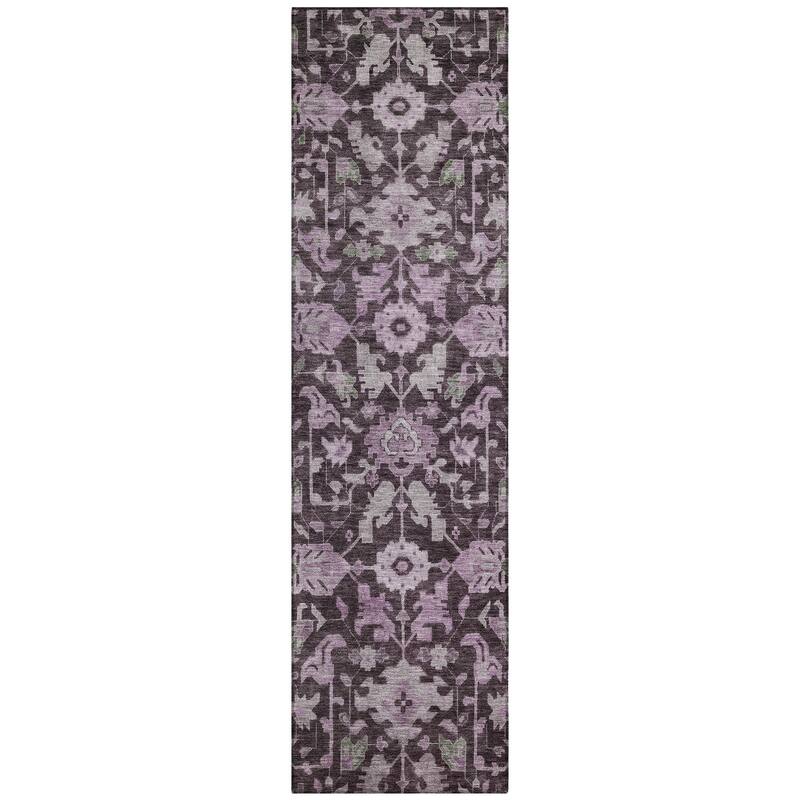 Machine Washable Indoor/ Outdoor Casual Traditional Chantille Rug