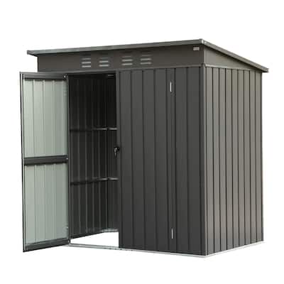 CUSchoice 5x3ft Black Metal Storage Shed