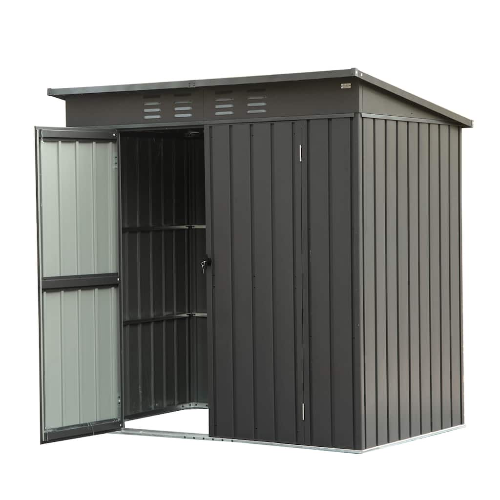 CUSchoice 5x3ft Black Metal Storage Shed