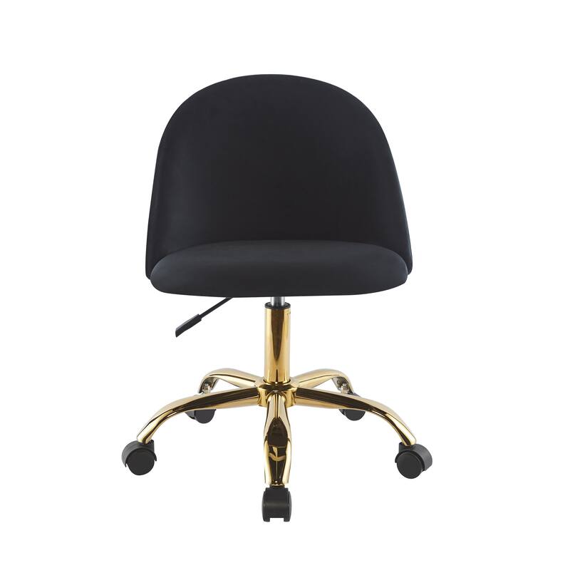 Porthos Home Hux Office Chair, Velvet Upholstery, Gold Chrome Legs