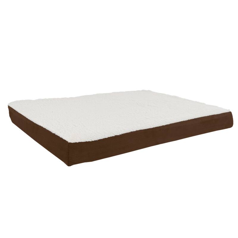 2-Layer Orthopedic Memory Foam Dog Bed with Machine Washable Sherpa Cover