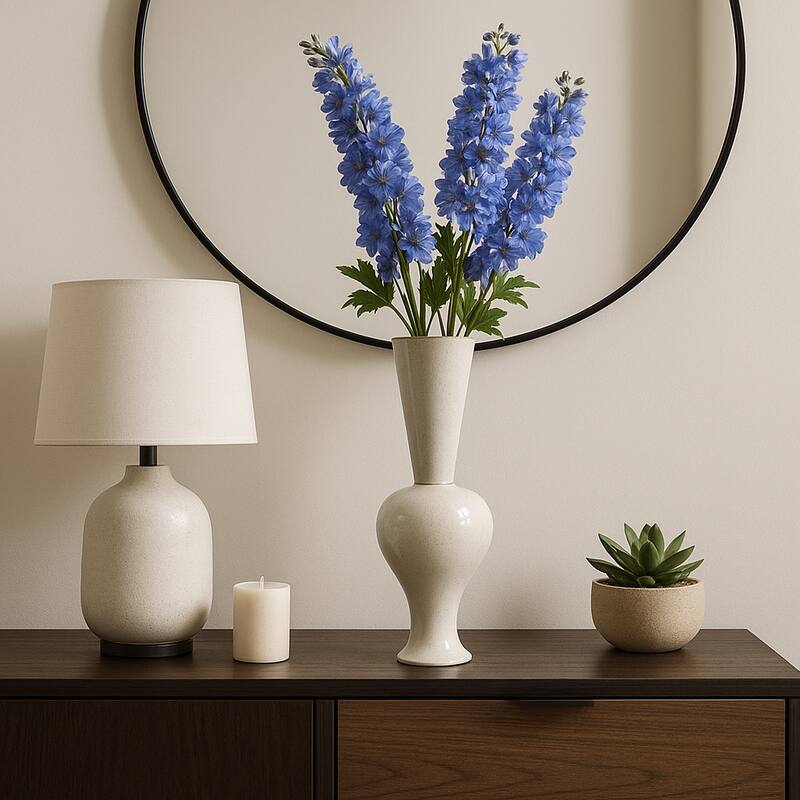 Stoneware Decorative Vase Oversized Tall Flower Sculptural Pedestal