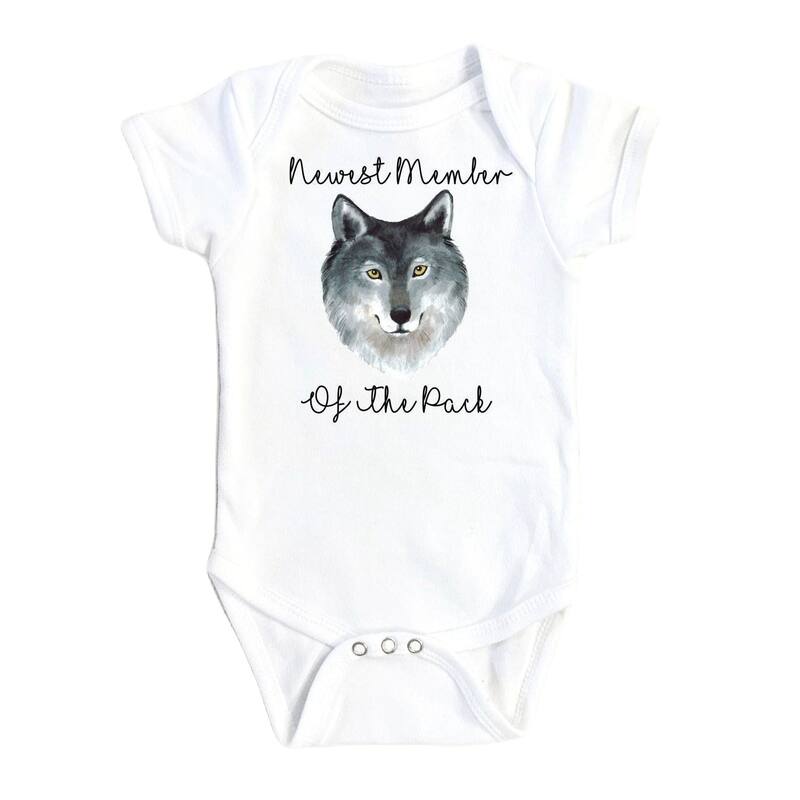 Wolf Pack - Baby Boy Girl Clothes Infant Bodysuit Funny Cute Newborn 1C - Blue - 0-3M