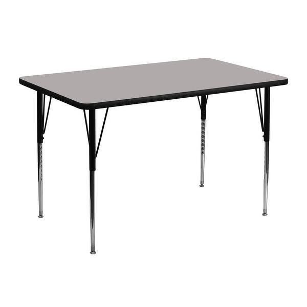 slide 2 of 5, 30"W x 48"L Rectangular HP Laminate Activity Table - Height Adjustable Legs