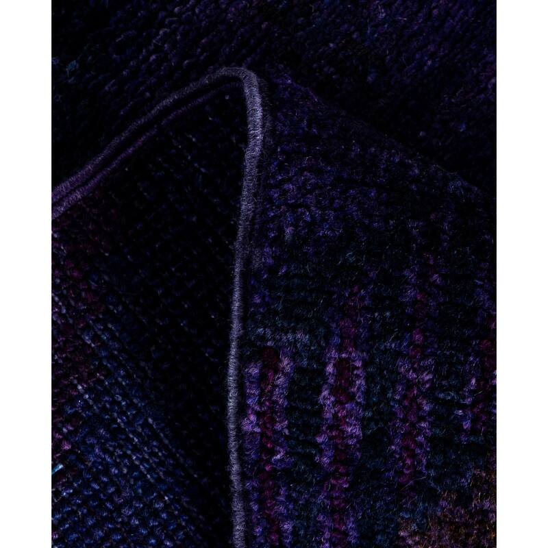 Overdyed One-of-a-Kind Hand-Knotted Area Rug - Purple - 2' 6" x 6' 4"