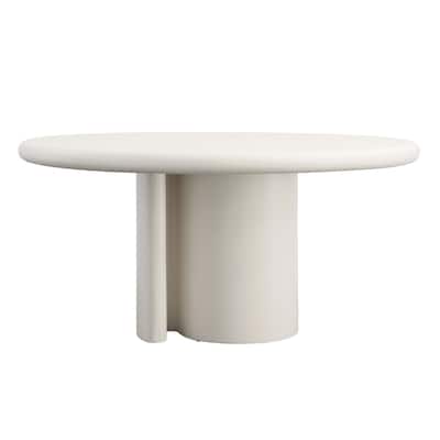 Nolan 60" Wide Concrete Dining Table, White