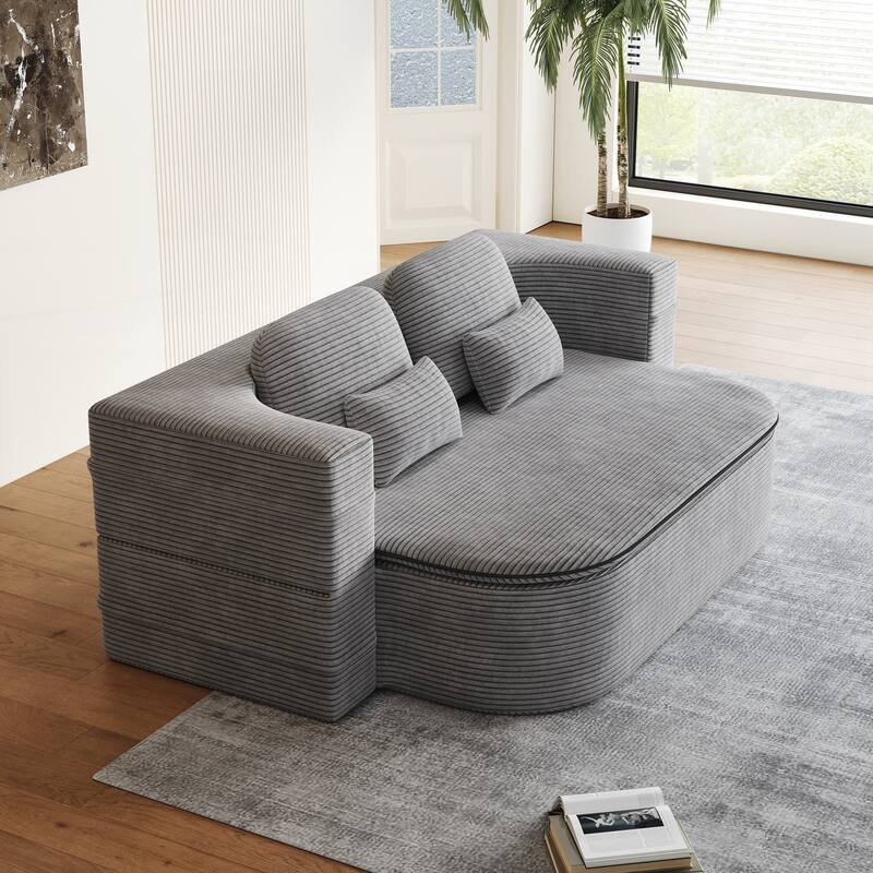 Convertible Sleeper Foam Sofa Bed with Multi Functional Blanket