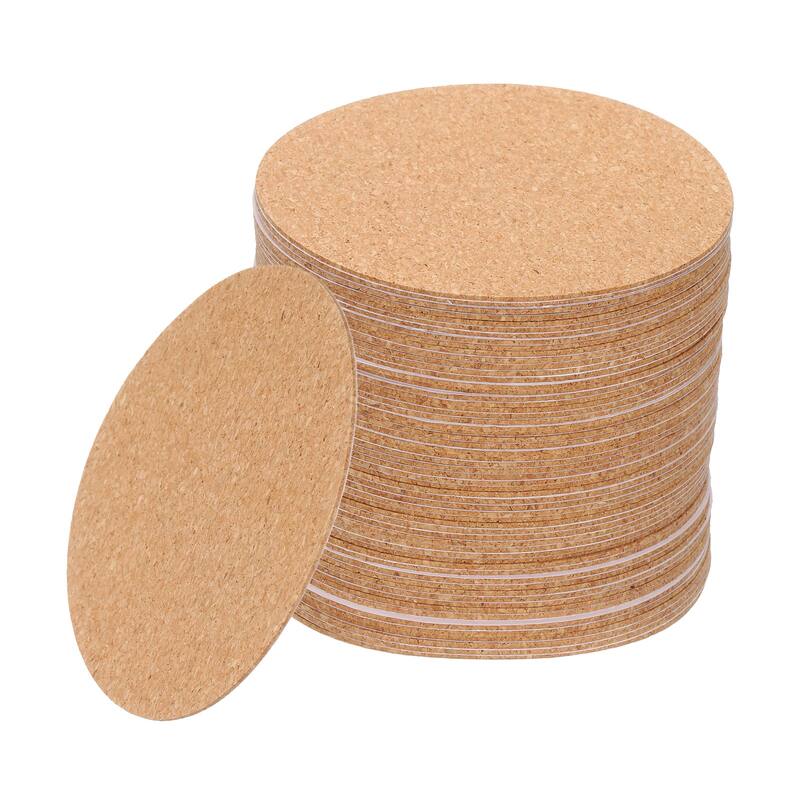 60pcs Cork Coasters for Drink, Round Drink Coaster - Brown