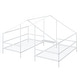 preview thumbnail 12 of 12, Metal Double Twin Size Triangular House Beds with Built-in Table, Use as Platform Beds or Sofa Beds with Roof