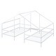 preview thumbnail 19 of 21, Twin Size Metal Double Triangular House Beds with Built-in Table