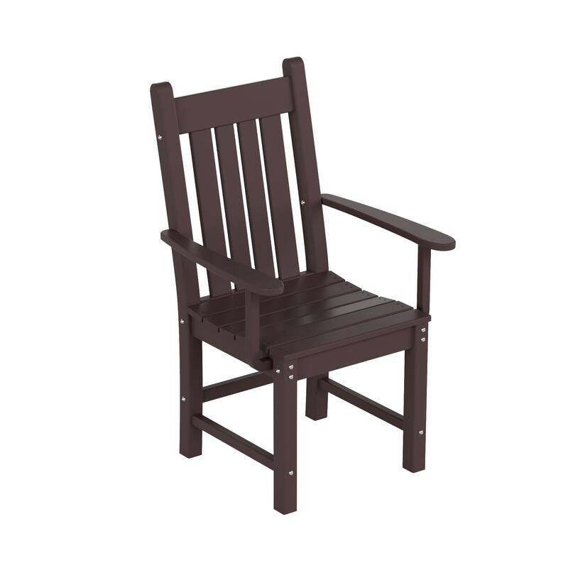 Laguna Poly Eco-Friendly All Weather Patio Chair with Arms - Dark Brown
