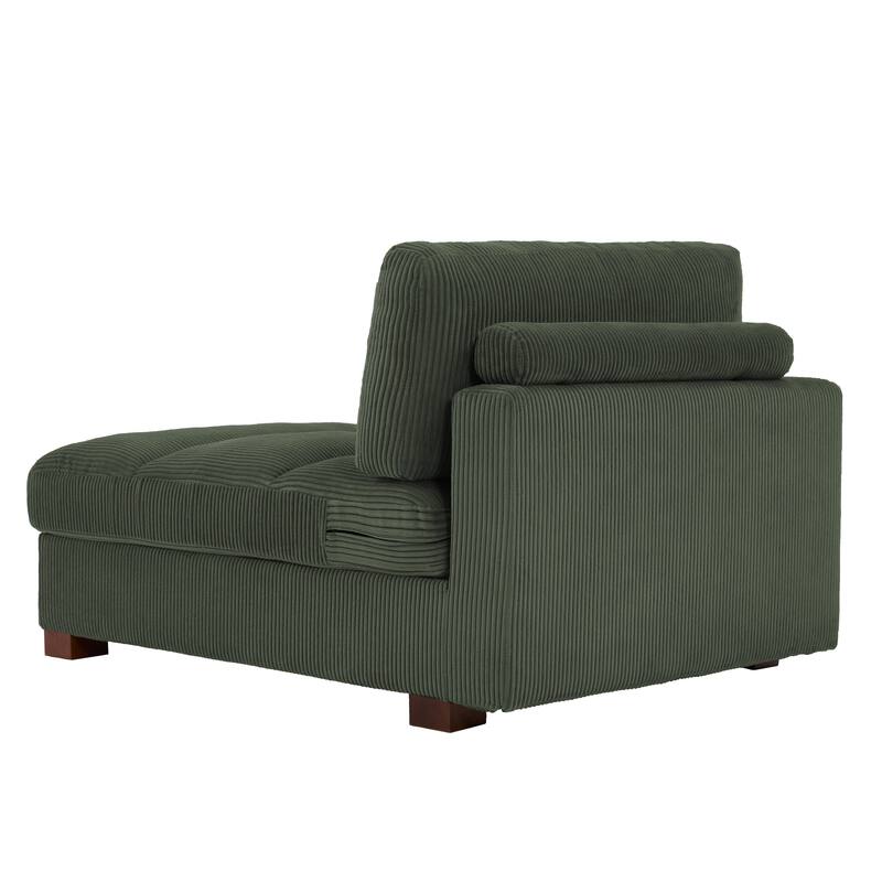 Oversize Corduroy Chaise Lounge Modular Sectional Sofa with Pillow
