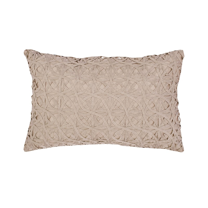 14" x 22" Ribbon Mesh Sandstone Throw Pillow
