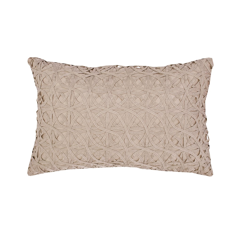 14" x 22" Ribbon Mesh Sandstone Throw Pillow